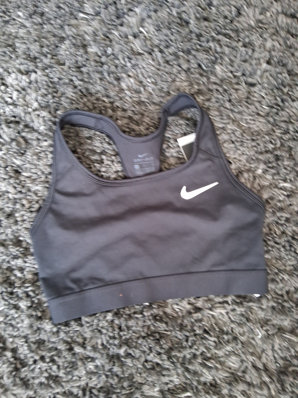 Nike Black Sports Bra with White Swoosh - Medium Support